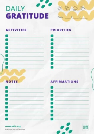 Edit a gratitude journal example