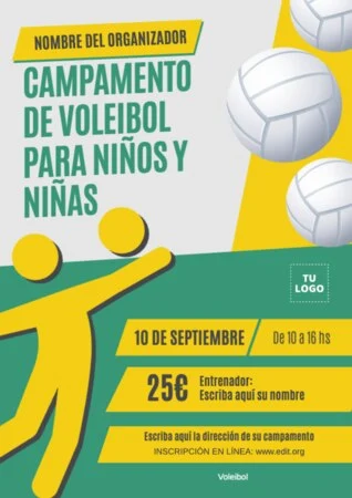 Edita un cartel de voleibol