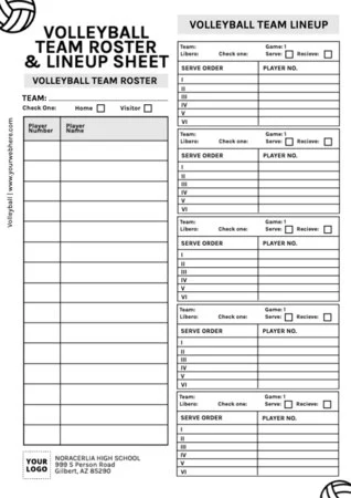 Edit a volleyball template