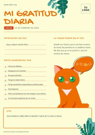 Edita un diario de gratitud digital