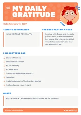 Edit a gratitude journal example