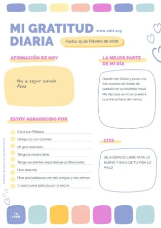 Edita un diario de gratitud digital