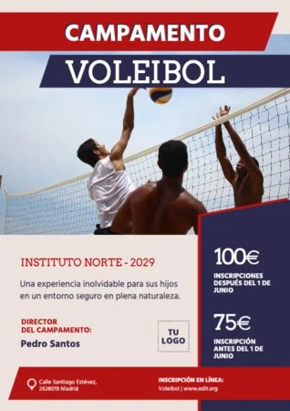 Edita un cartel de voleibol