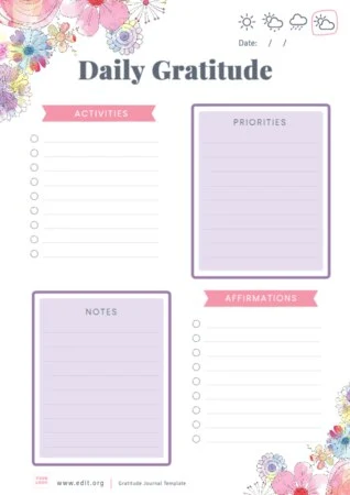 Edit a gratitude journal example