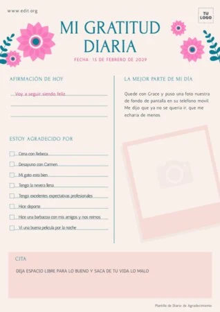 Edita un diario de gratitud digital