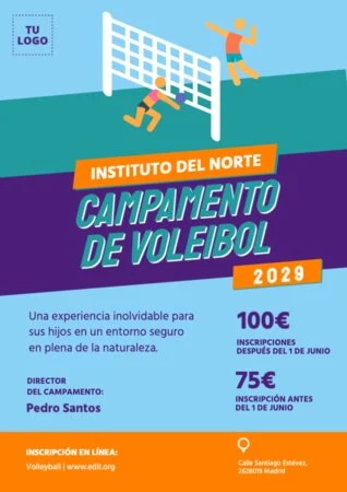 Edita un cartel de voleibol