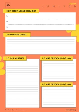 Edita un diario de gratitud digital