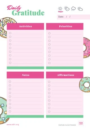 Edit a gratitude journal example