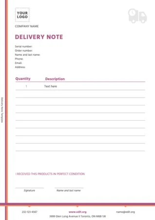 Edit a Delivery Note