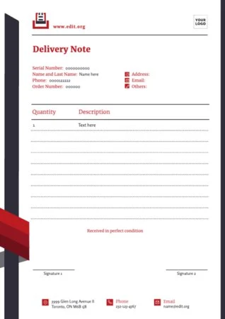 Edit a Delivery Note