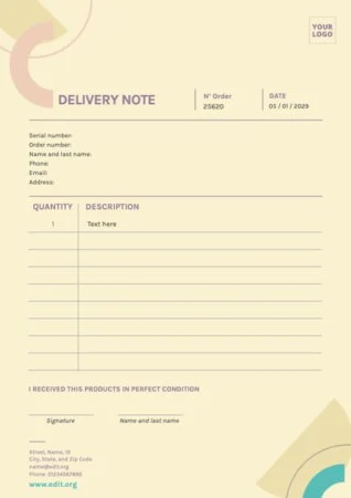 Edit a Delivery Note