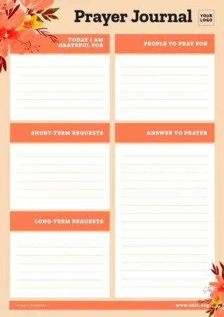 Edit a Prayer Journal sample Edit a Prayer Journal sample