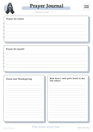 Edit a Prayer Journal sample