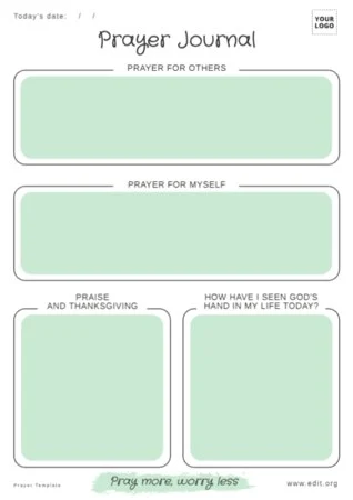 Edit a Prayer Journal sample