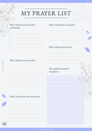 Edit a Prayer Journal sample