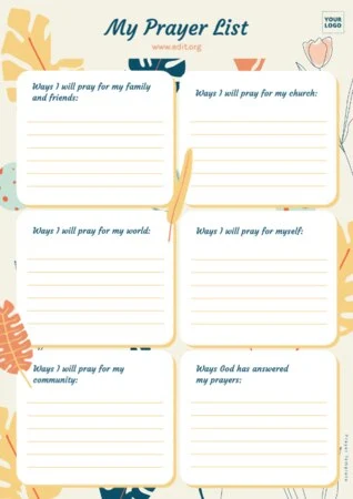Edit a Prayer Journal sample