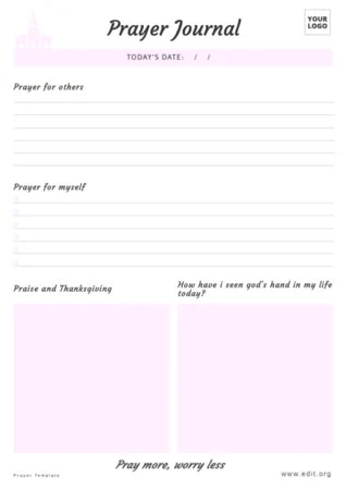 Edit a Prayer Journal sample Edit a Prayer Journal sample