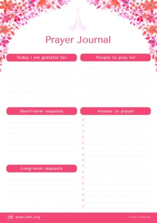 Edit a Prayer Journal sample Edit a Prayer Journal sample