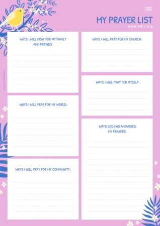 Edit a Prayer Journal sample