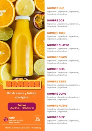 Edita una carta de zumos