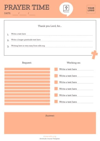 Edit a Prayer Journal sample Edit a Prayer Journal sample