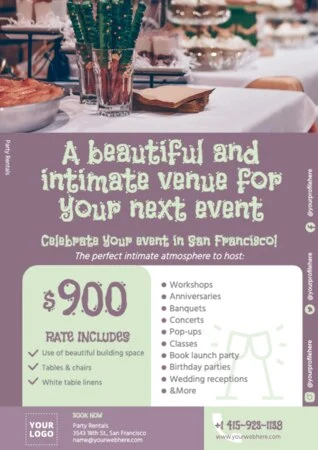 Edit a party rental template