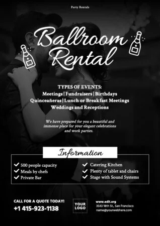 Edit a party rental template