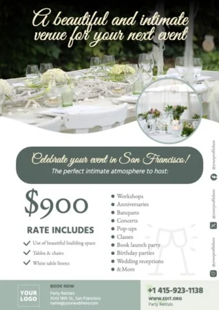 Edit a party rental template