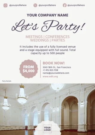 Edit a party rental template