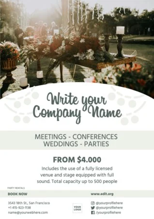 Edit a party rental template