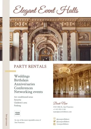 Edit a party rental template