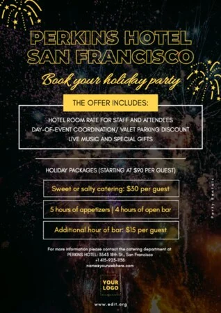 Edit a party rental template