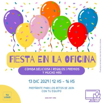 Edita un flyer de Fiesta Corporativa