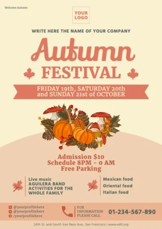 Modifier un modèle de flyer d'automne