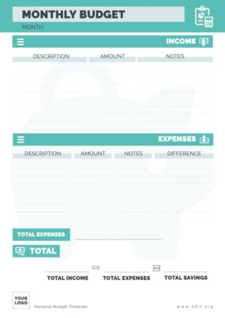 Edit a sample personal budget