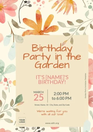 Edit a Birthday invitation