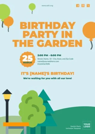 Edit a Garden Party flyer