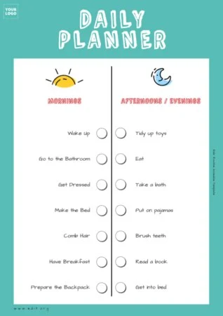 Edit a kids schedule chart