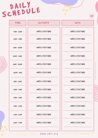 Edit a kids schedule chart