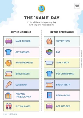 Edit a kids schedule chart
