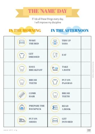 Edit a kids schedule chart