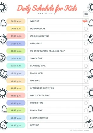 Edit a kids schedule chart