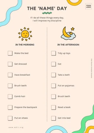 Edit a kids schedule chart