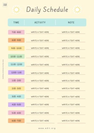 Edit a kids schedule chart