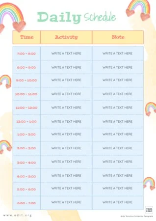 Edit a kids schedule chart