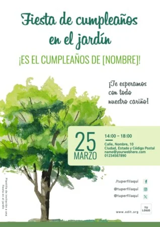 Edita un banner de Fiesta en el Jardín