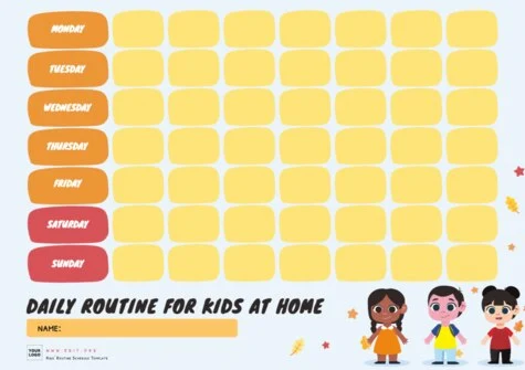 Edit a kids schedule chart Edit a kids schedule chart
