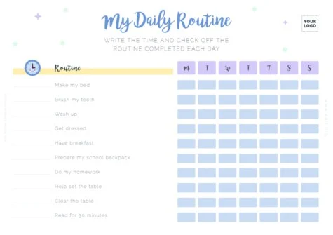 Edit a kids schedule chart