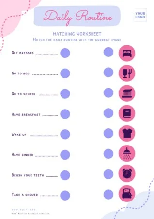 Edit a kids schedule chart Edit a kids schedule chart