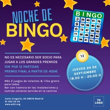 Edita un folleto de noches de juegos